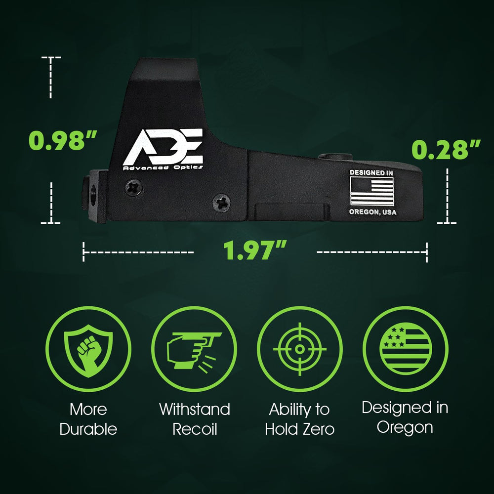 Ade Advanced Optics Huracan blue dot footprint compatibility with Venom/Fastfire