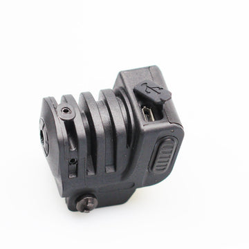 LSL8G-1 green laser on a Picatinny rail enables quick aiming in low light.