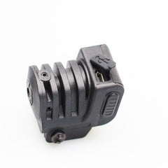 LSL8G-1 green laser on a Picatinny rail enables quick aiming in low light.