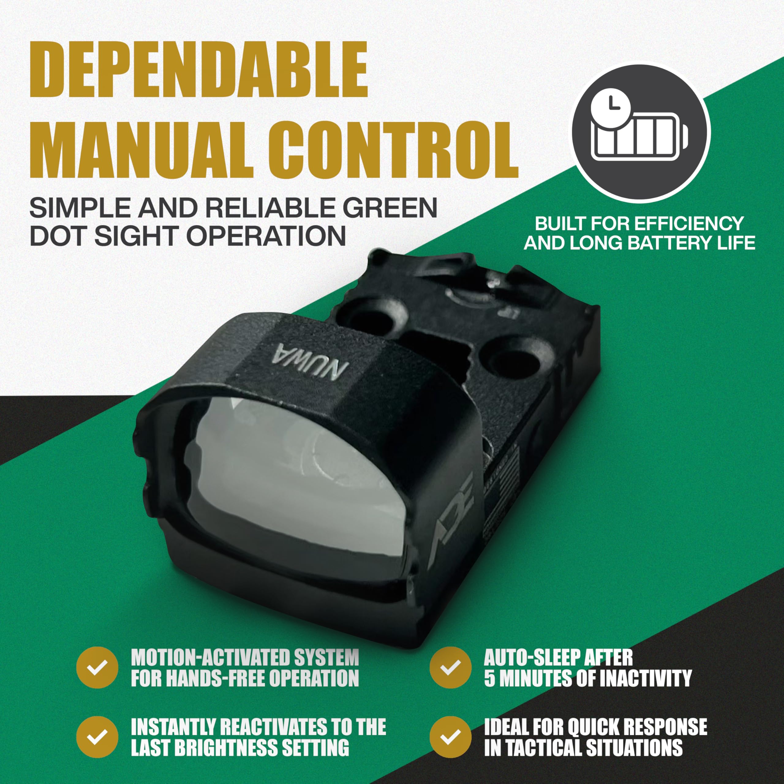 Integrated co-witness backup sight on NUWA PRO RD3-021 provides iron-sight reference.