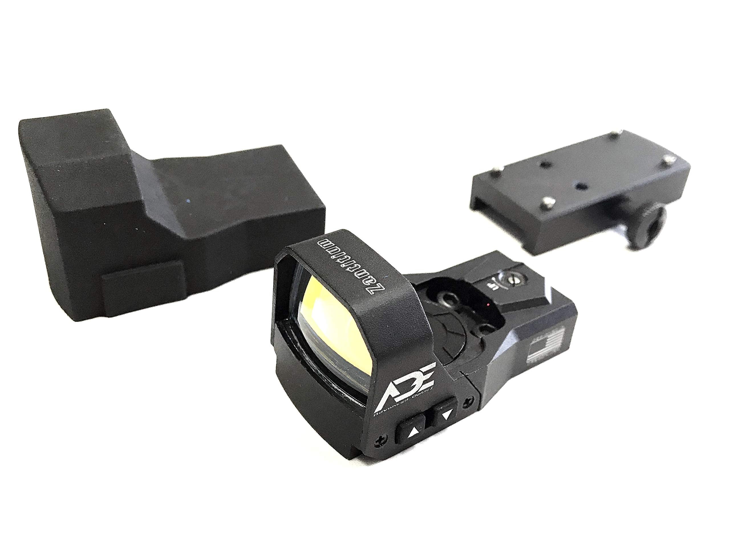 Ade Advanced Optics RD3-015 red dot with oversized window enables fast target acquisition.