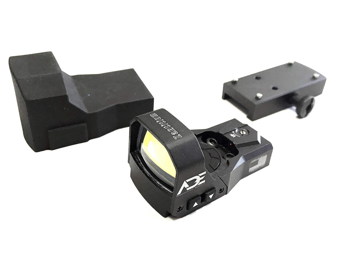 Ade Advanced Optics RD3-015 red dot with oversized window enables fast target acquisition.