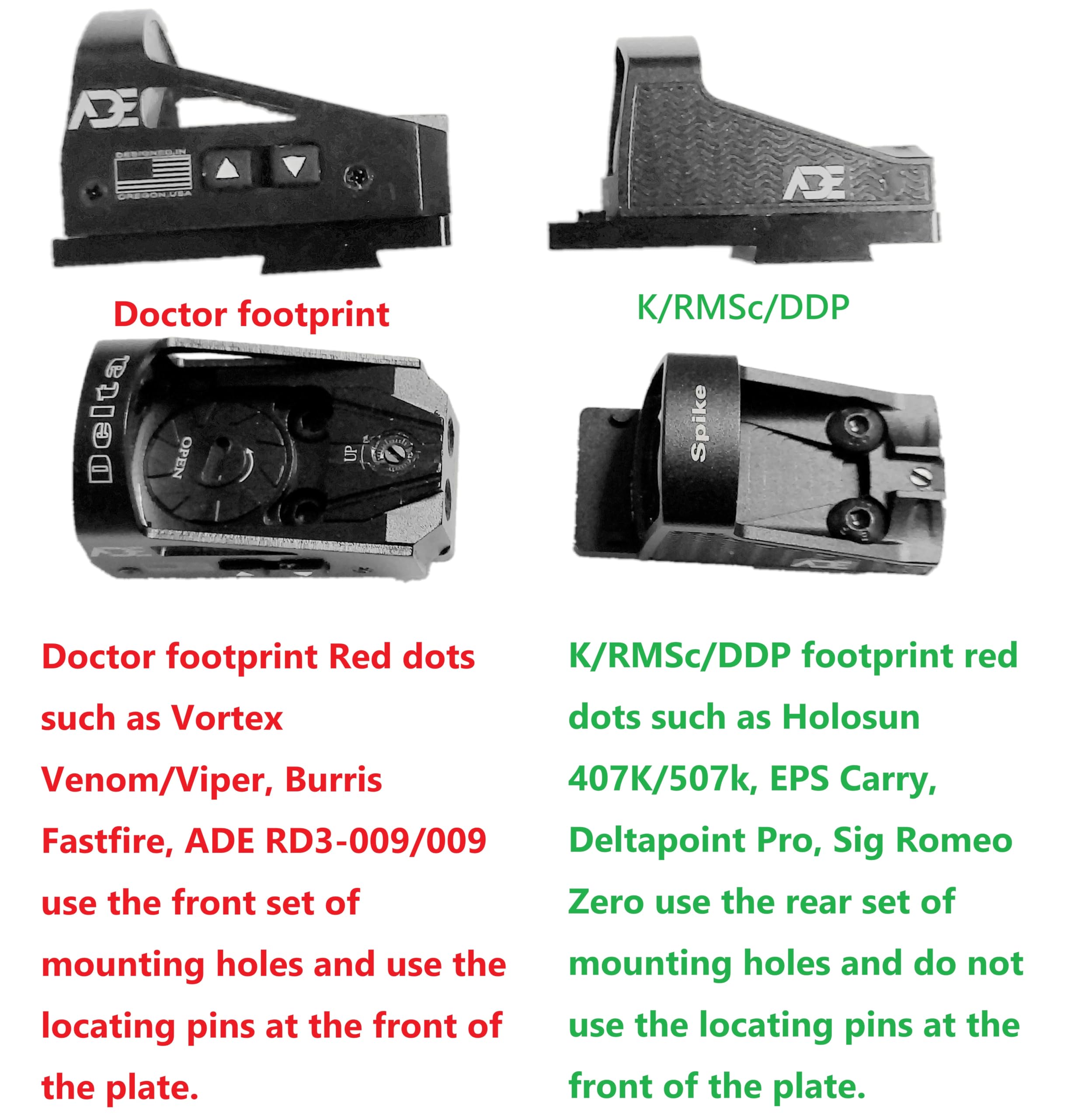 Ade Advanced Optics Ruger plate compatible with Holosun and Burris for flexible setups.