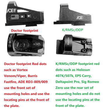 Ade Advanced Optics Ruger plate compatible with Holosun and Burris for flexible setups.