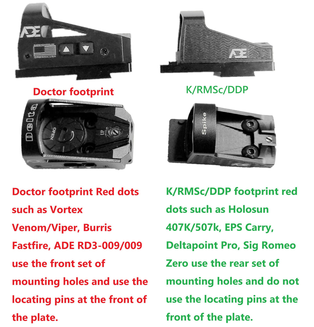 Ade Advanced Optics Ruger plate compatible with Holosun and Burris for flexible setups.