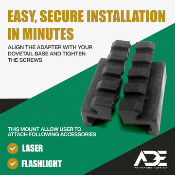 Ade Advanced Optics steel screws and wrench included for quick secure installation.