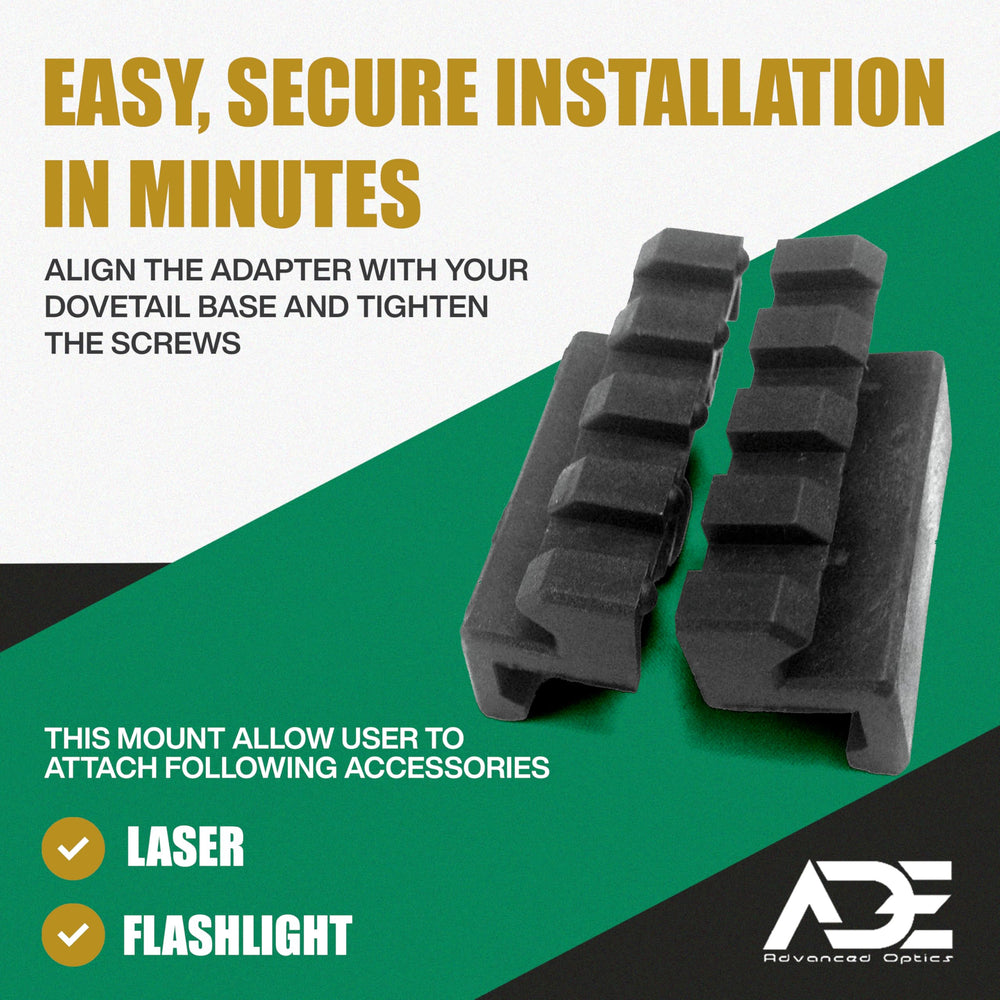 Ade Advanced Optics steel screws and wrench included for quick secure installation.