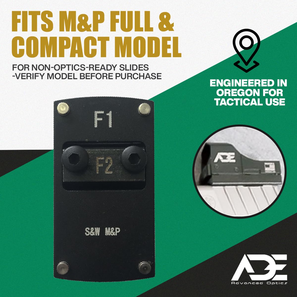ADE Advanced Optics tactical plate ready for red dot improves quick target acquisition.