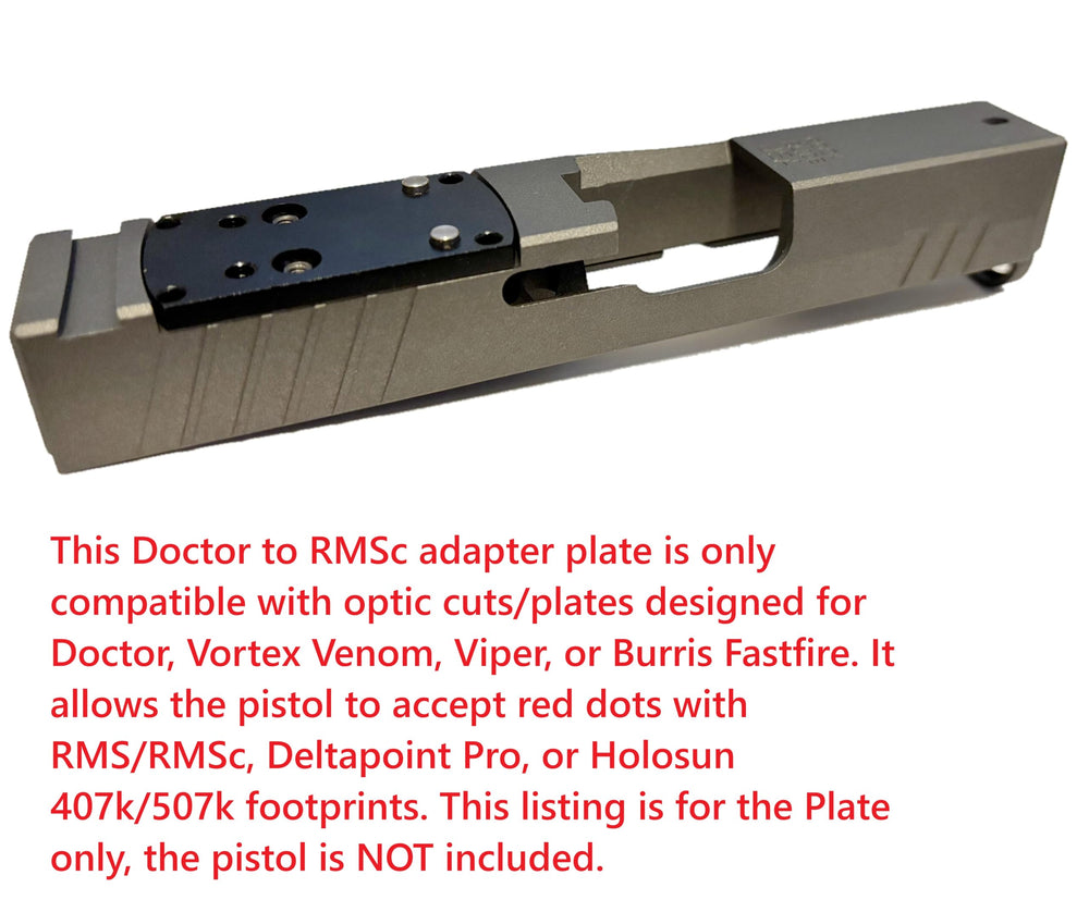 List of compatible red dot options supported by the ADE plate.