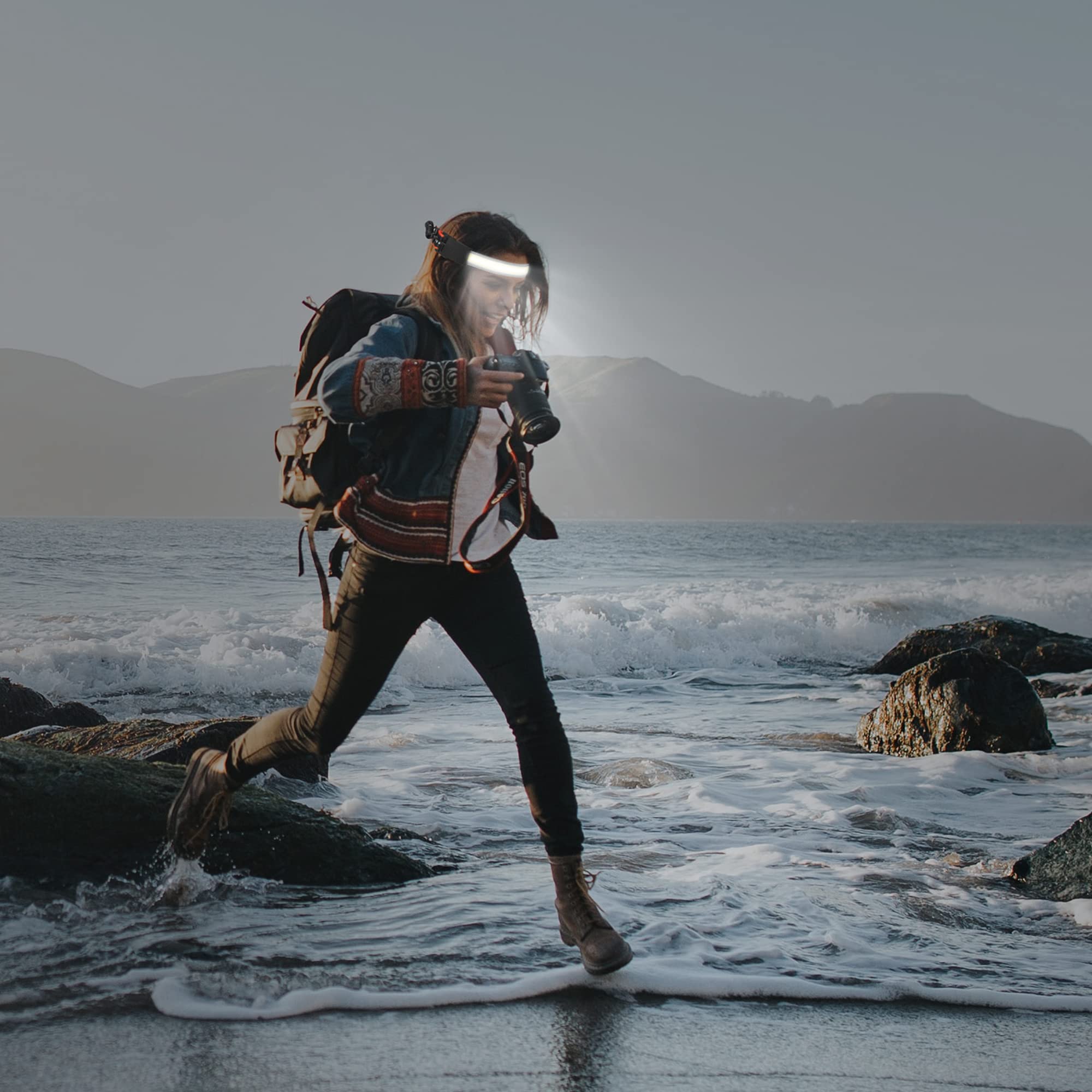 Adelante headlamp is waterproof and clip-ready for rugged environments