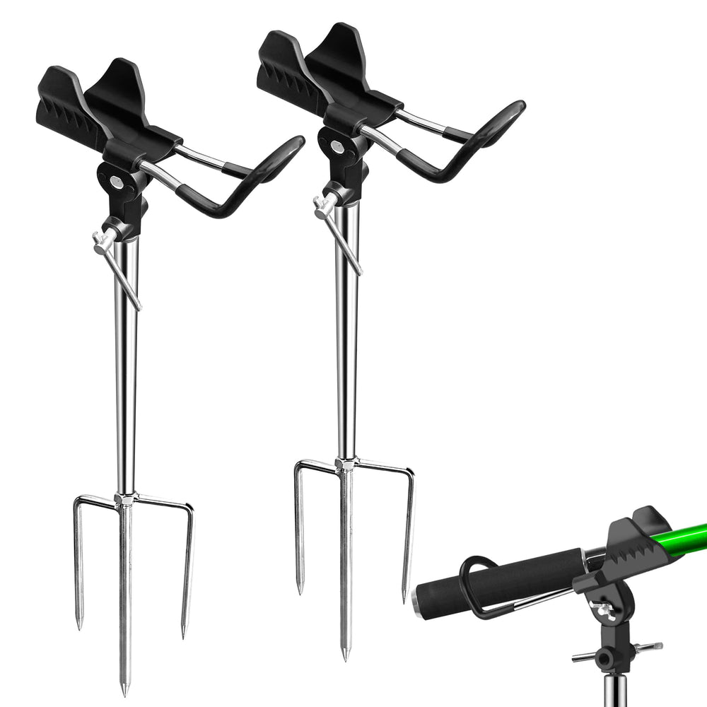 Adfitjo stainless steel fishing rod holder on sandy beach