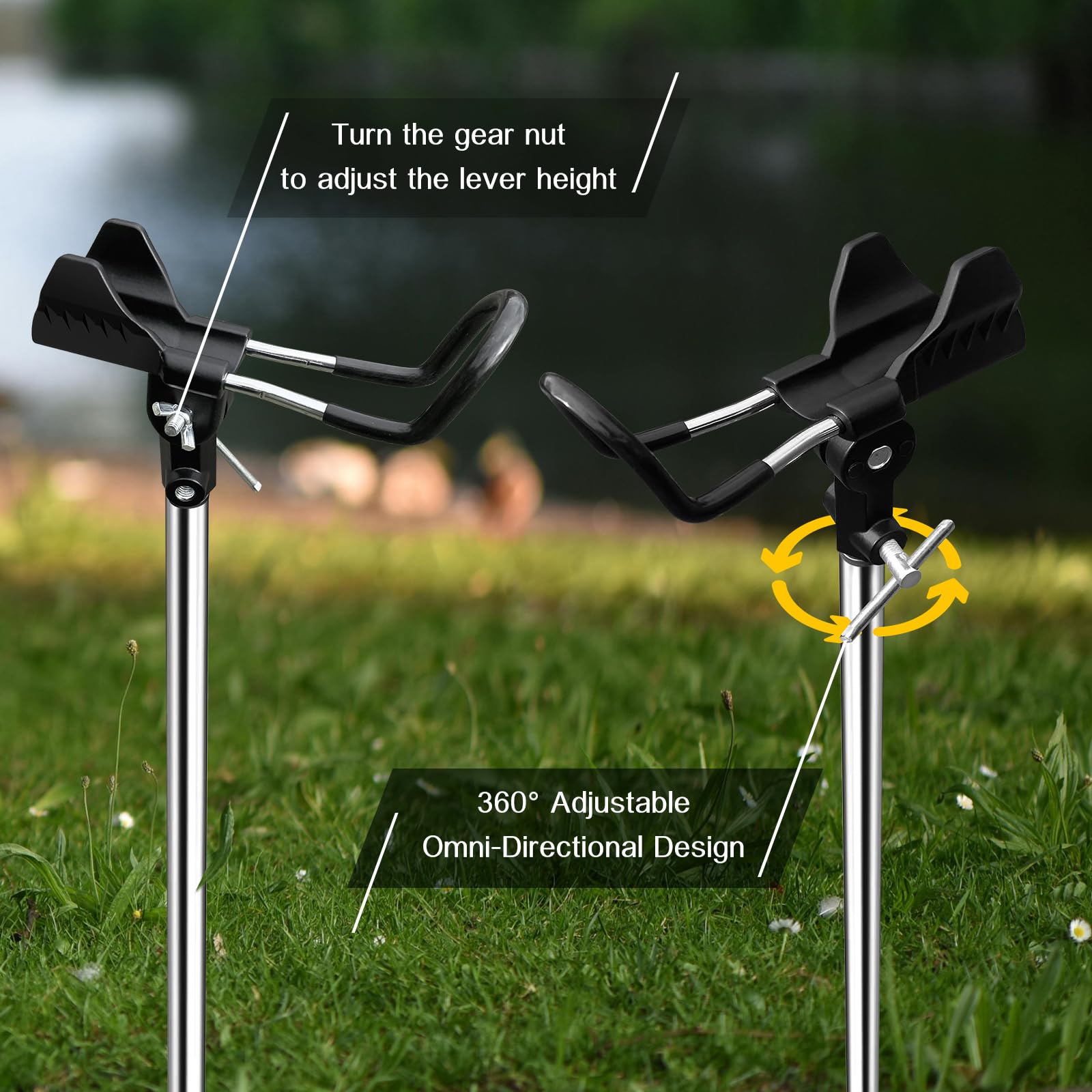 Two black Adfitjo fishing rod holders (2 pack)