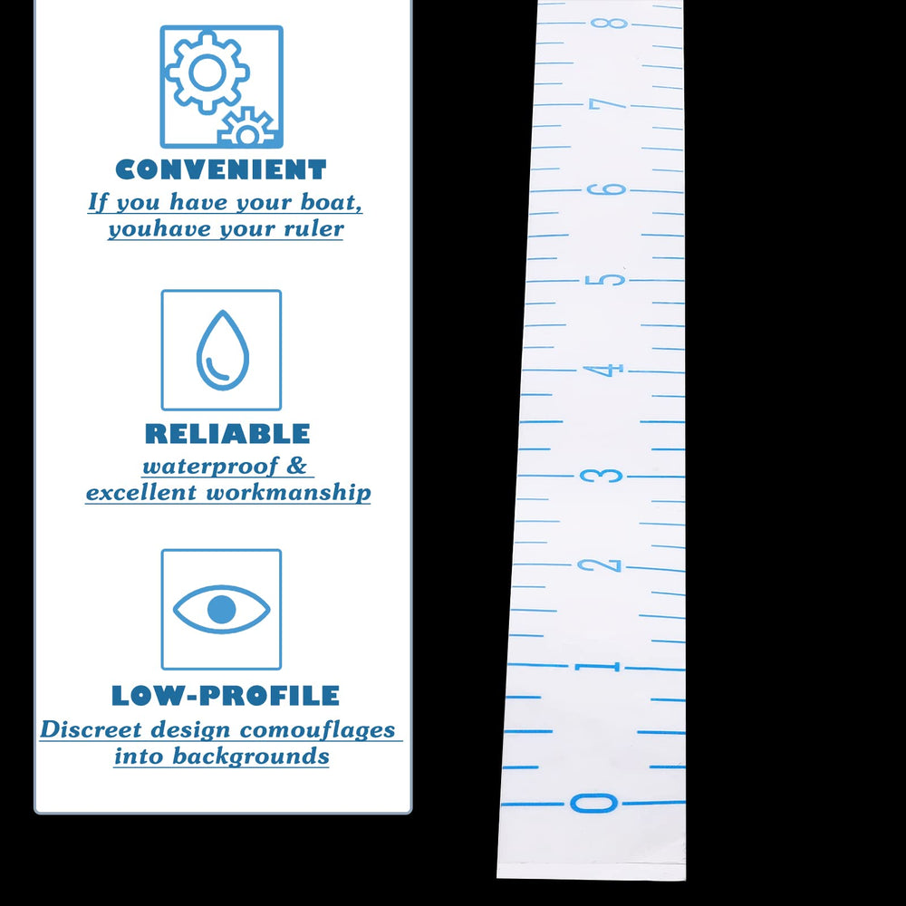 Self-adhesive fish ruler tape for boat and gaff accessories