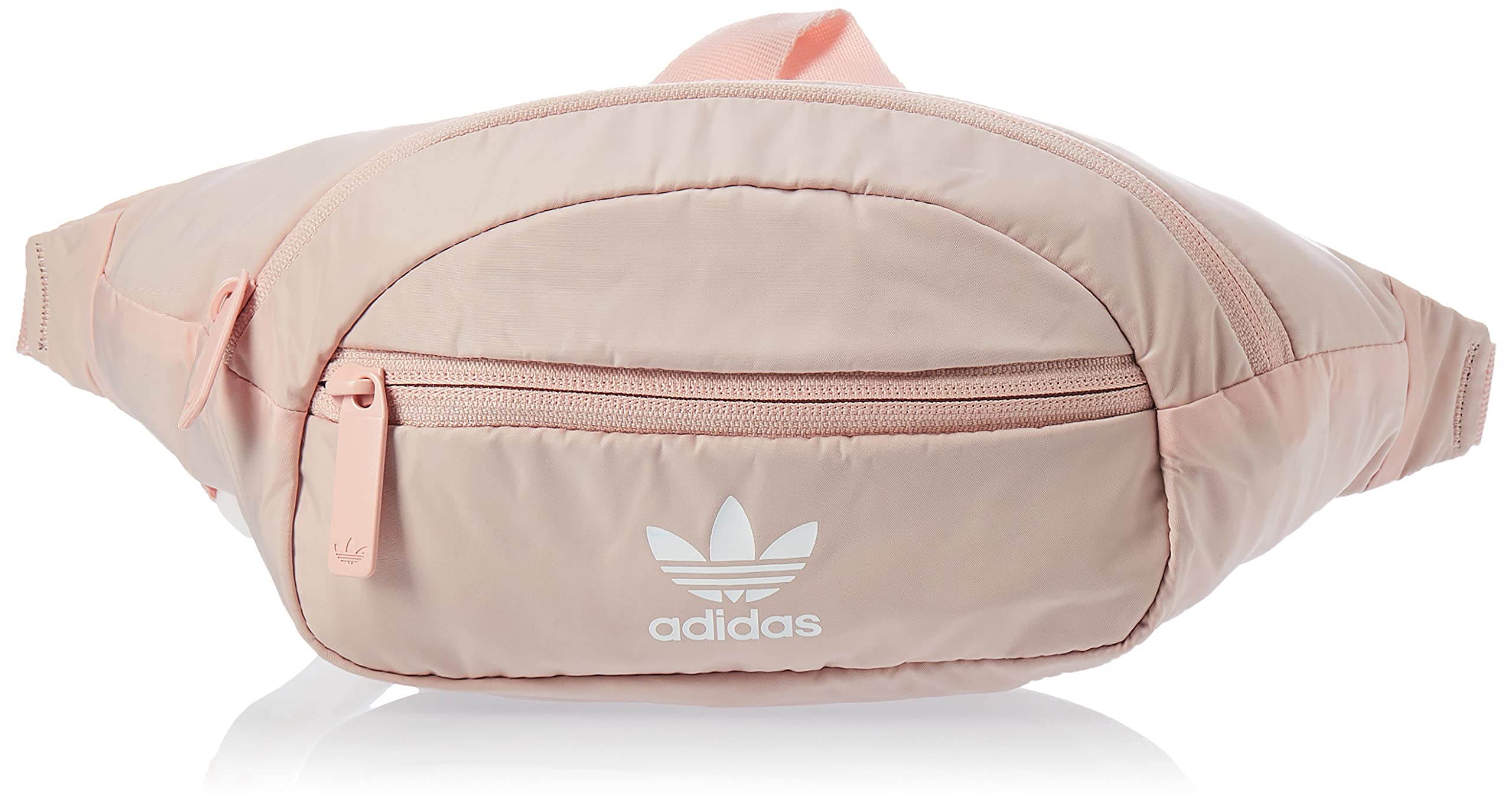 adidas Originals National Waist Pack blush pink front view with quick-access pocket