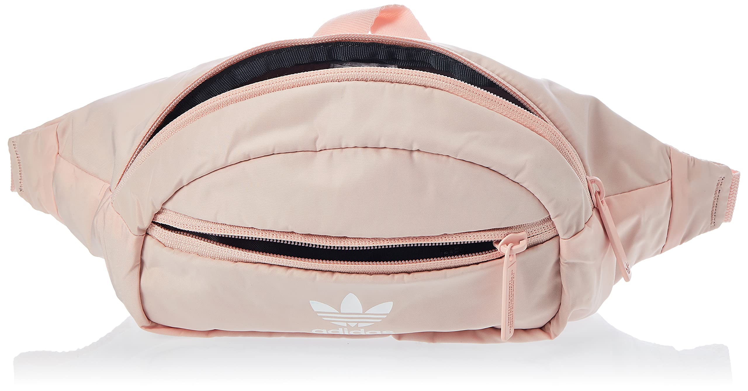 adidas Originals National Waist Pack blush pink close-up of zipper pullers