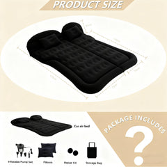 Adirigo car air mattress inflating beside car with pump for quick setup.