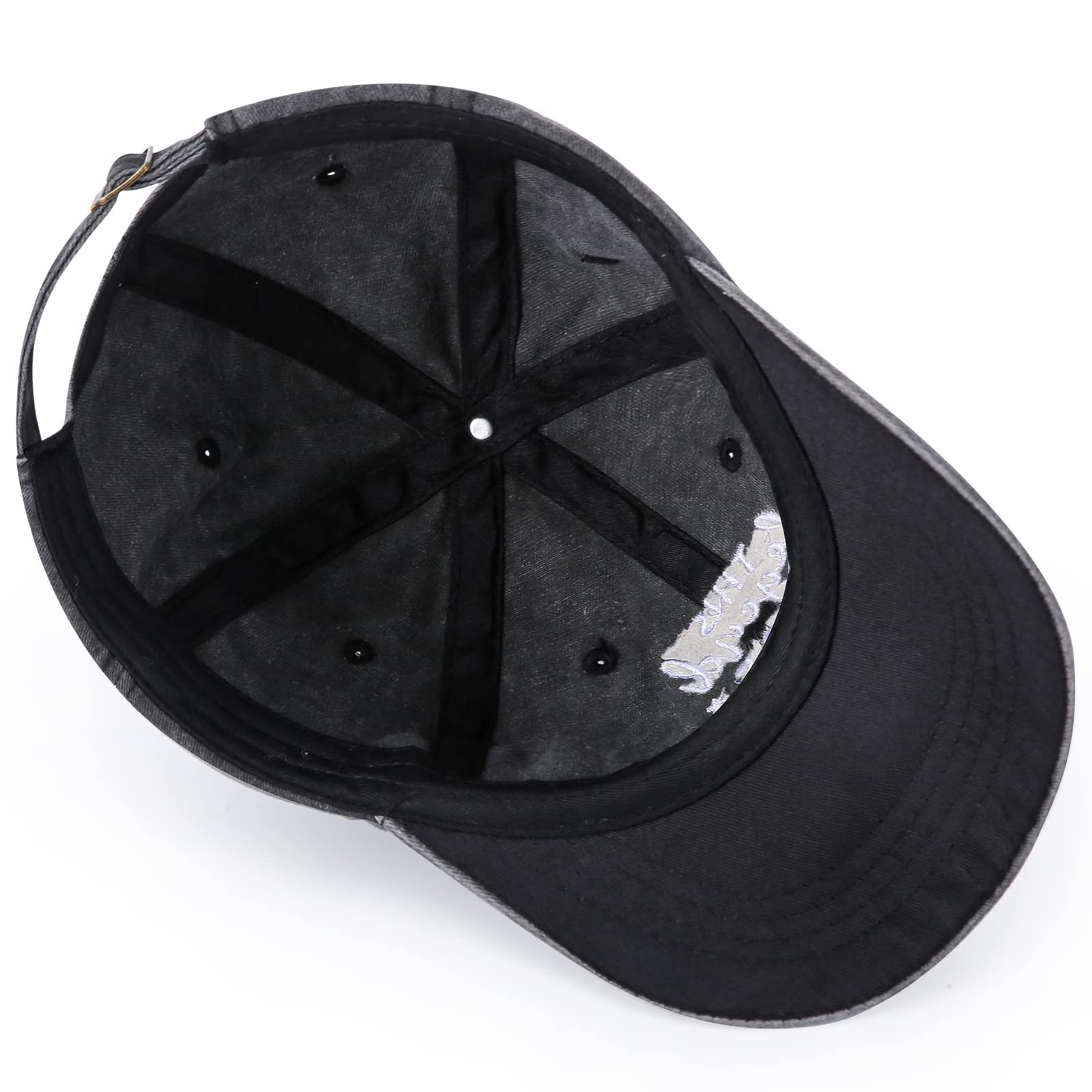 Cap back view showing adjustable buckle