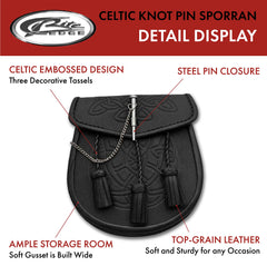 Sporran with adjustable chain and belt for secure fit