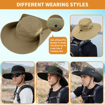 Adjustable drawstring secure-fit sun hat