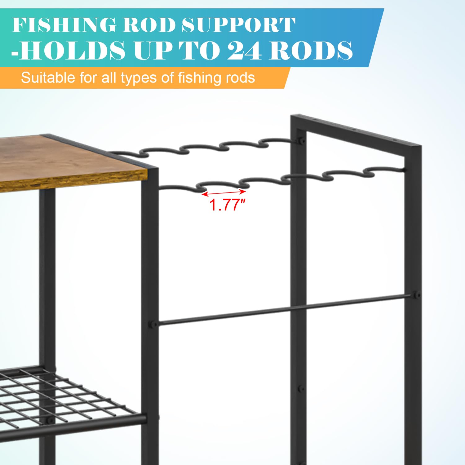 Six adjustable removable hooks for nets and backpacks