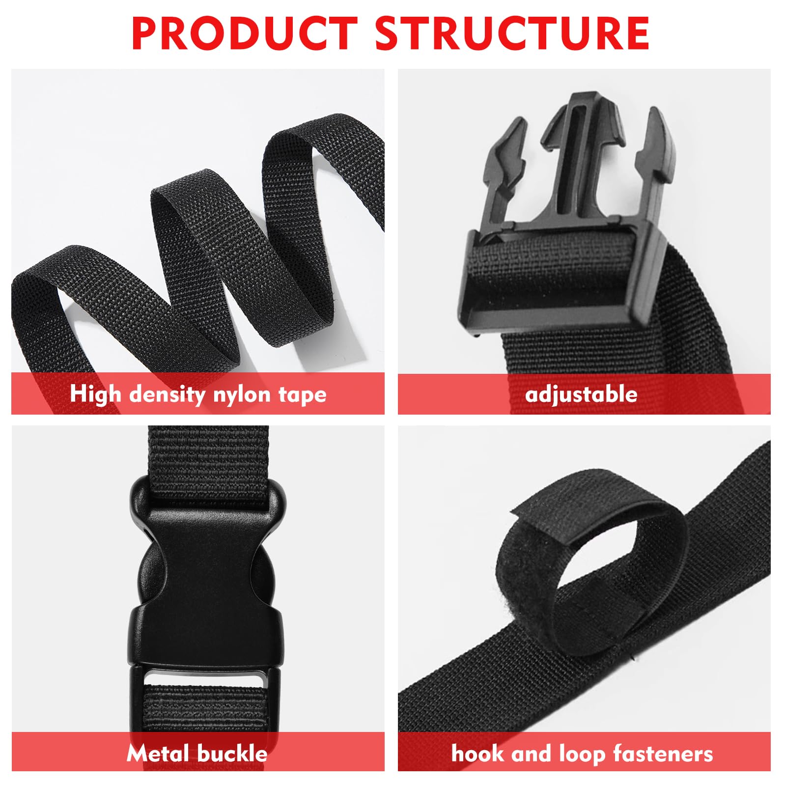 Locking nylon clips and straps on the rod holder