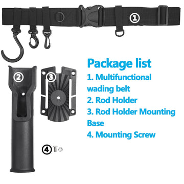 Rod holder attached to adjustable fishing belt