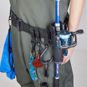 Belt securing fishing rods while on water