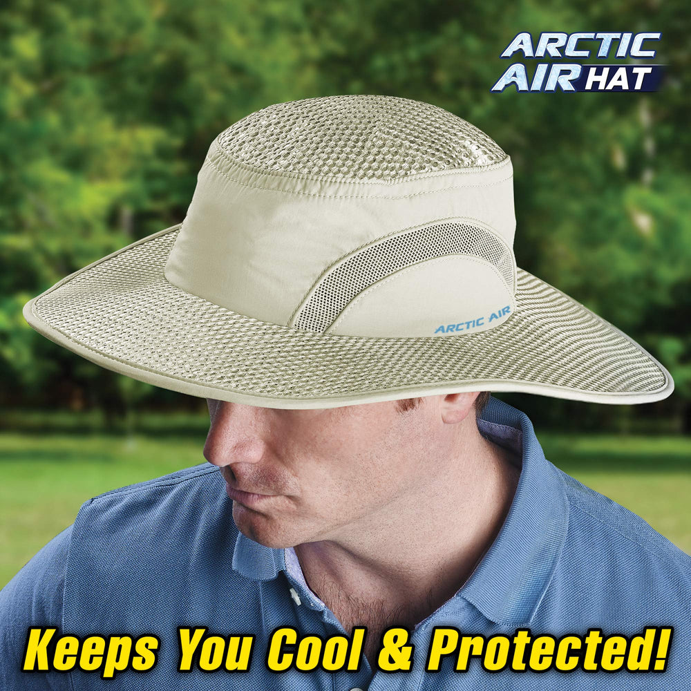 Adjustable, one-size beige hat feature