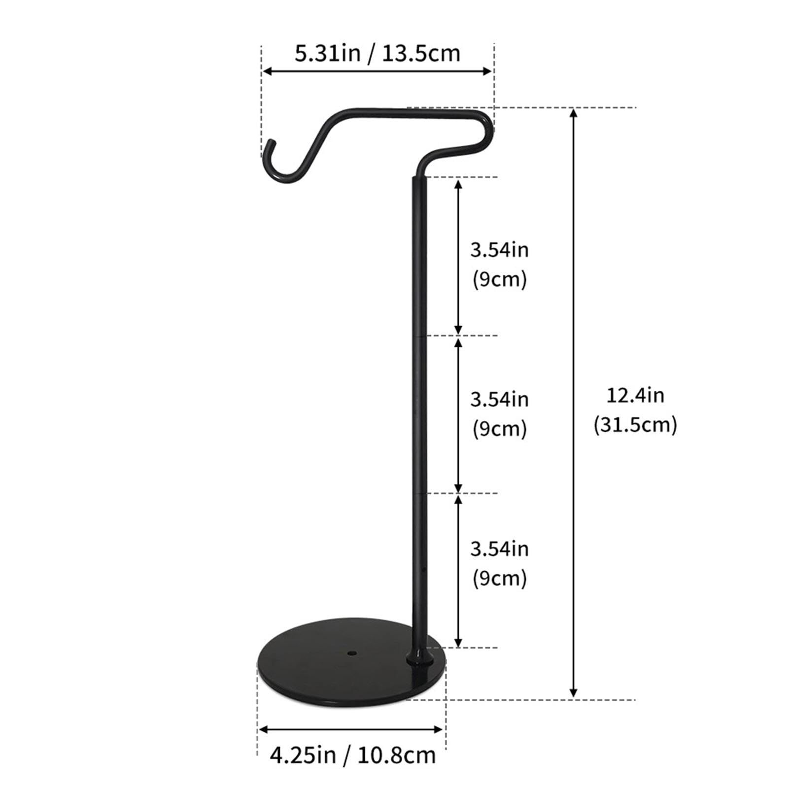 Adjustable shepherd's hook lantern stand holds flower pots on patios.