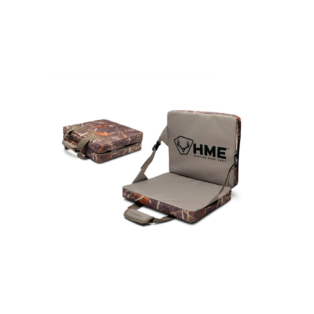 Cushion with adjustable straps and Velcro handle storage pocket