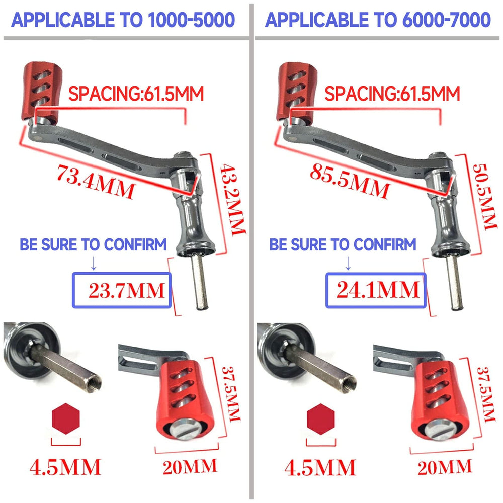 CNC-processed fishing reel handle replacement part
