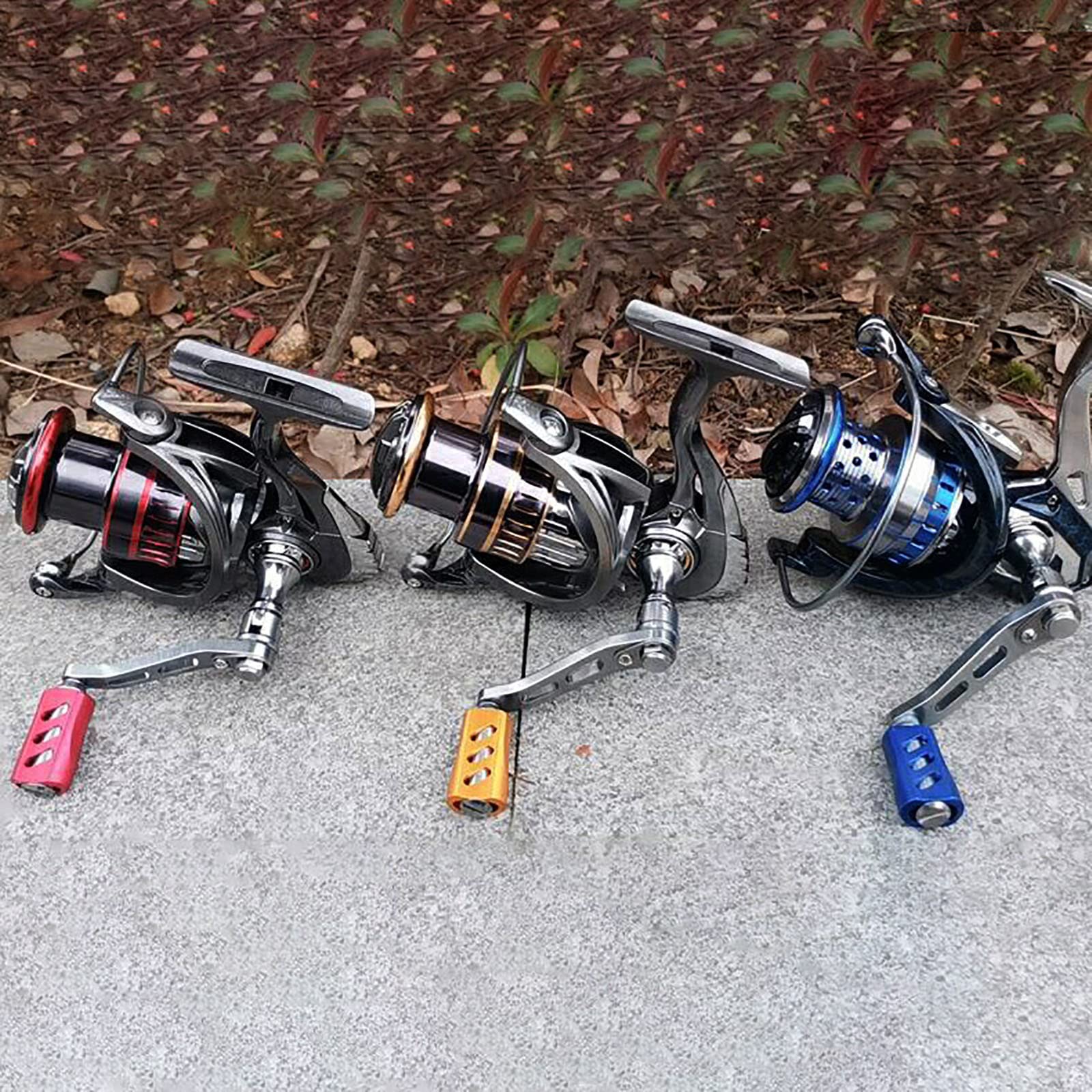 Durable red fishing reel handle with high strength alloy