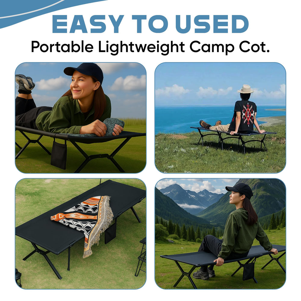 ADVANCAMP Ultralight Camping Cot carry bag enables easy transport and storage.
