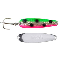 Advance Tackle Michigan Stinger Scorpion Spoon Watermelon in action for walleye trolling