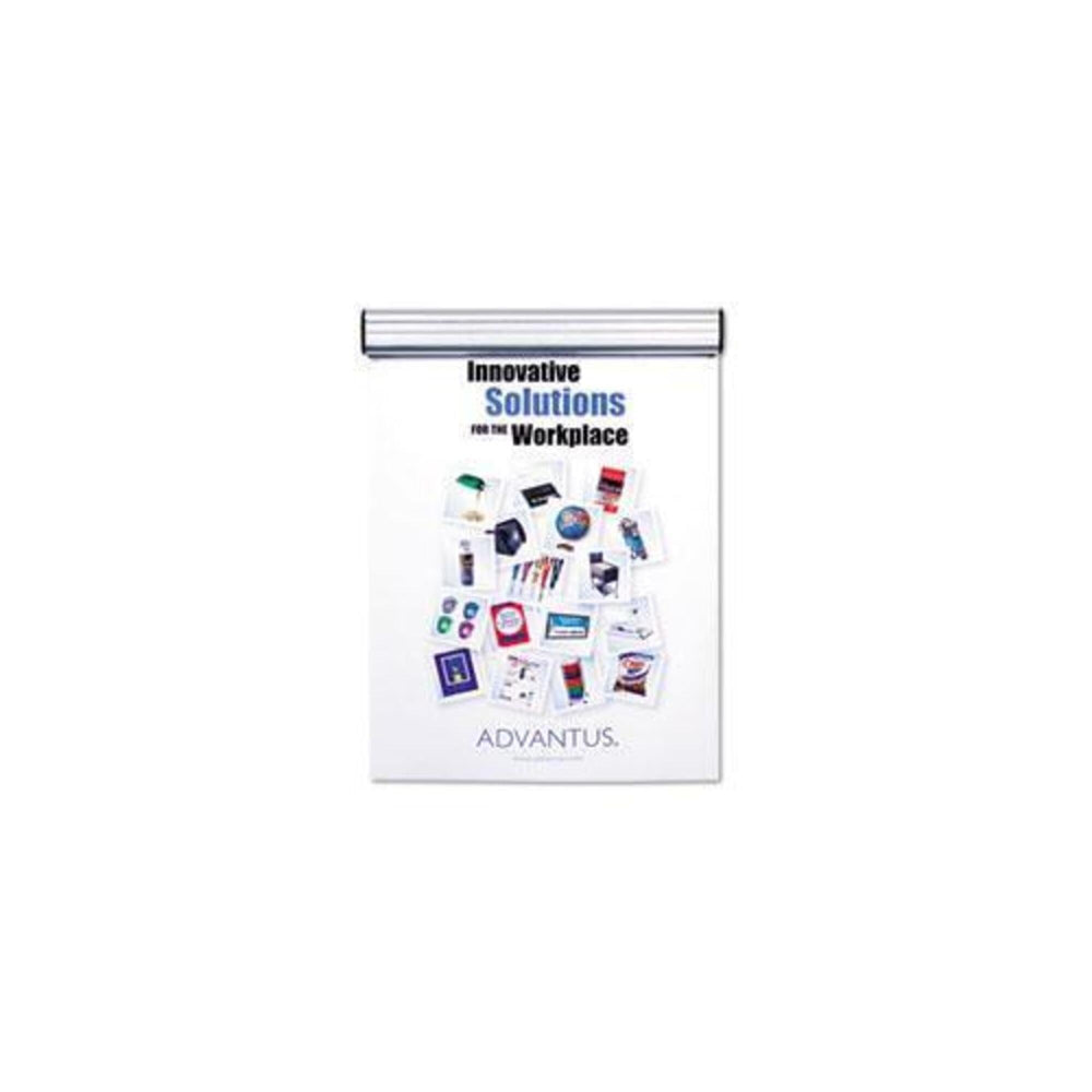 Advantus Grip-A-Strip Display Rail in satin aluminum for clean, organized wall displays.