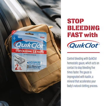 Adventure Medical Kits kaolin gauze closeup showing clotting-accelerating material