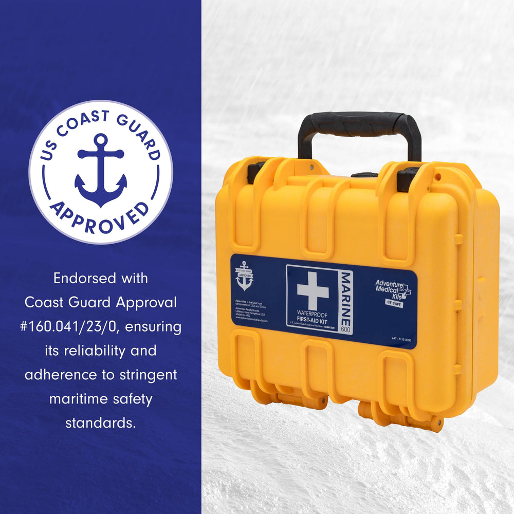 Adventure Medical Kits Marine Series Medical Kit 600 provides organized supplies by injury types.