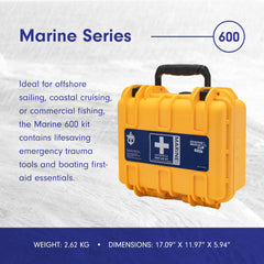 Adventure Medical Kits Marine Series Medical Kit 600 includes a marine medicine guide for on-boat scenarios.