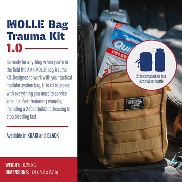 Adventure Medical Kits molle bag trauma kit contents open view for fast reach