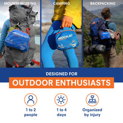 Adventure Medical Kits Mountain Series opened kit shows labeled pockets for fast access.