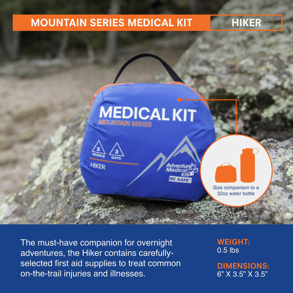 Adventure Medical Kits Mountain Series trauma pad highlighted for advanced wound management.