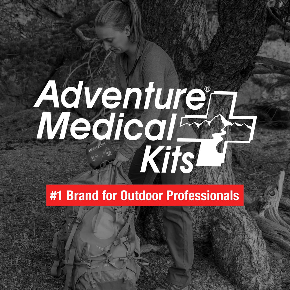 Adventure Medical Kits Mountain Series two-person, two-day capacity label on the bag.