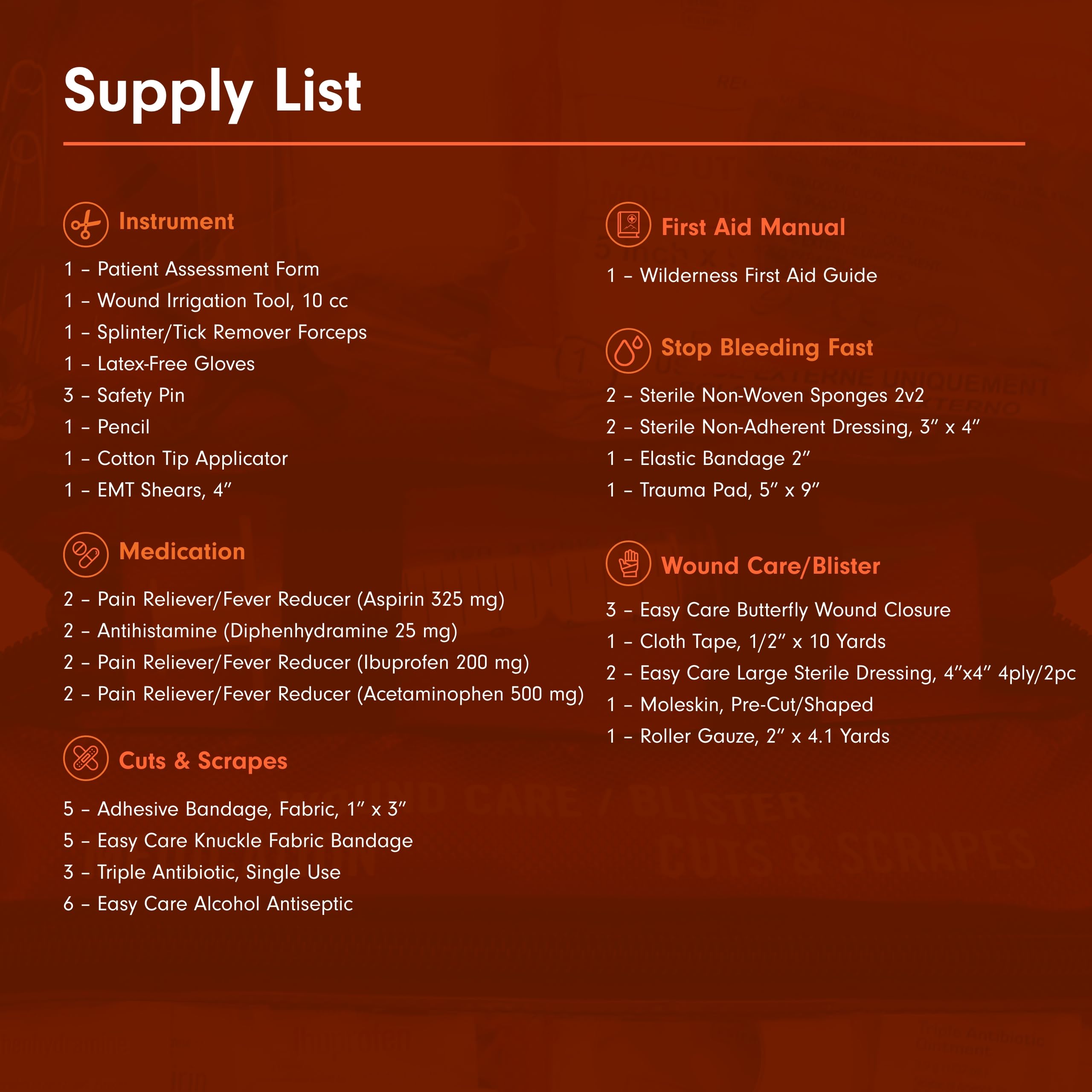 Adventure Medical Kits Sportsman 200 medical guide provides wilderness first aid knowledge.
