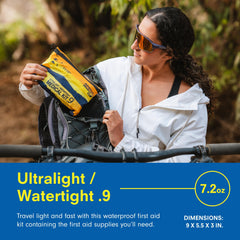 Adventure Medical Kits Ultralight/Watertight contents include bandages and gauze for scrapes.