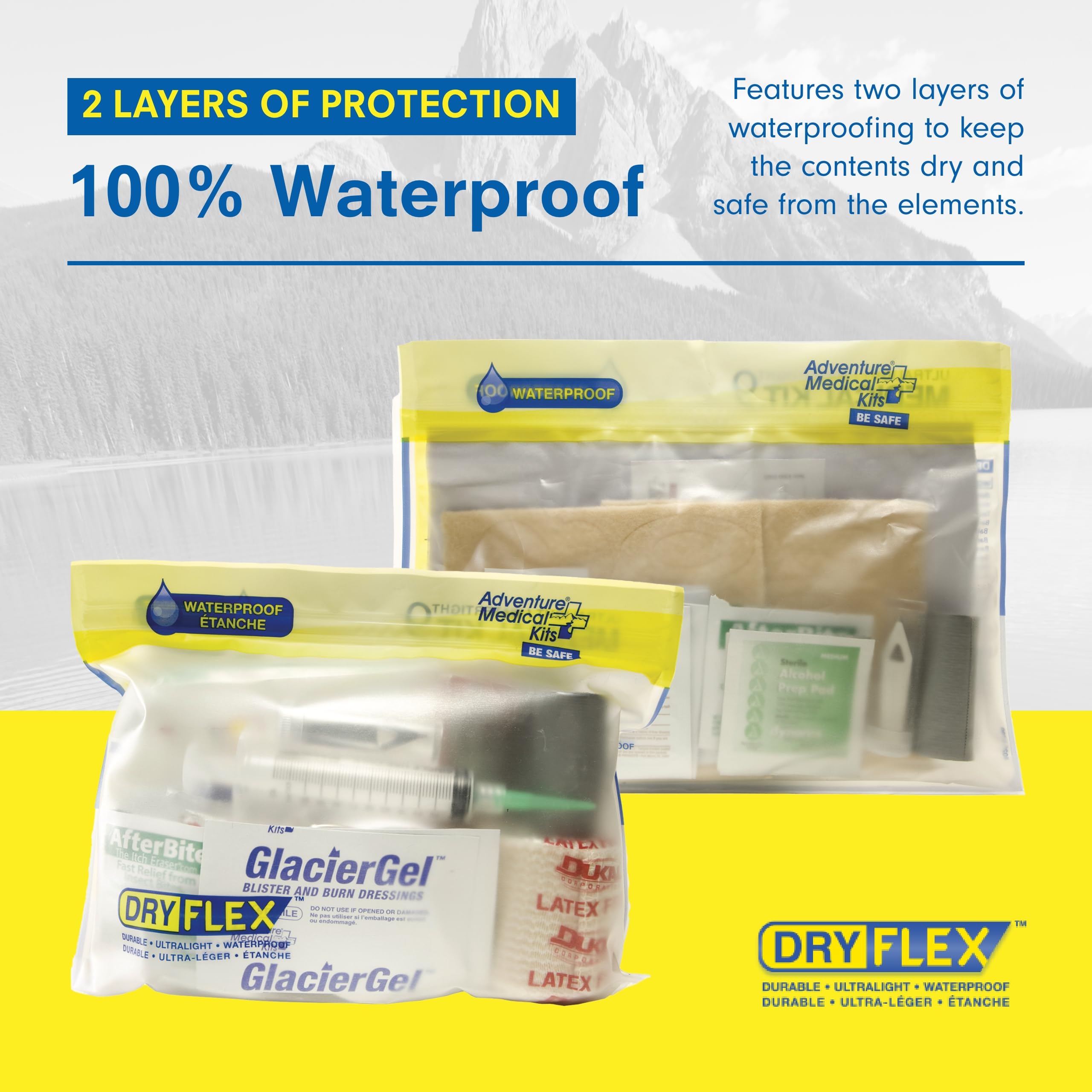 Adventure Medical Kits Ultralight/Watertight die-cut moleskins reduce blister friction.