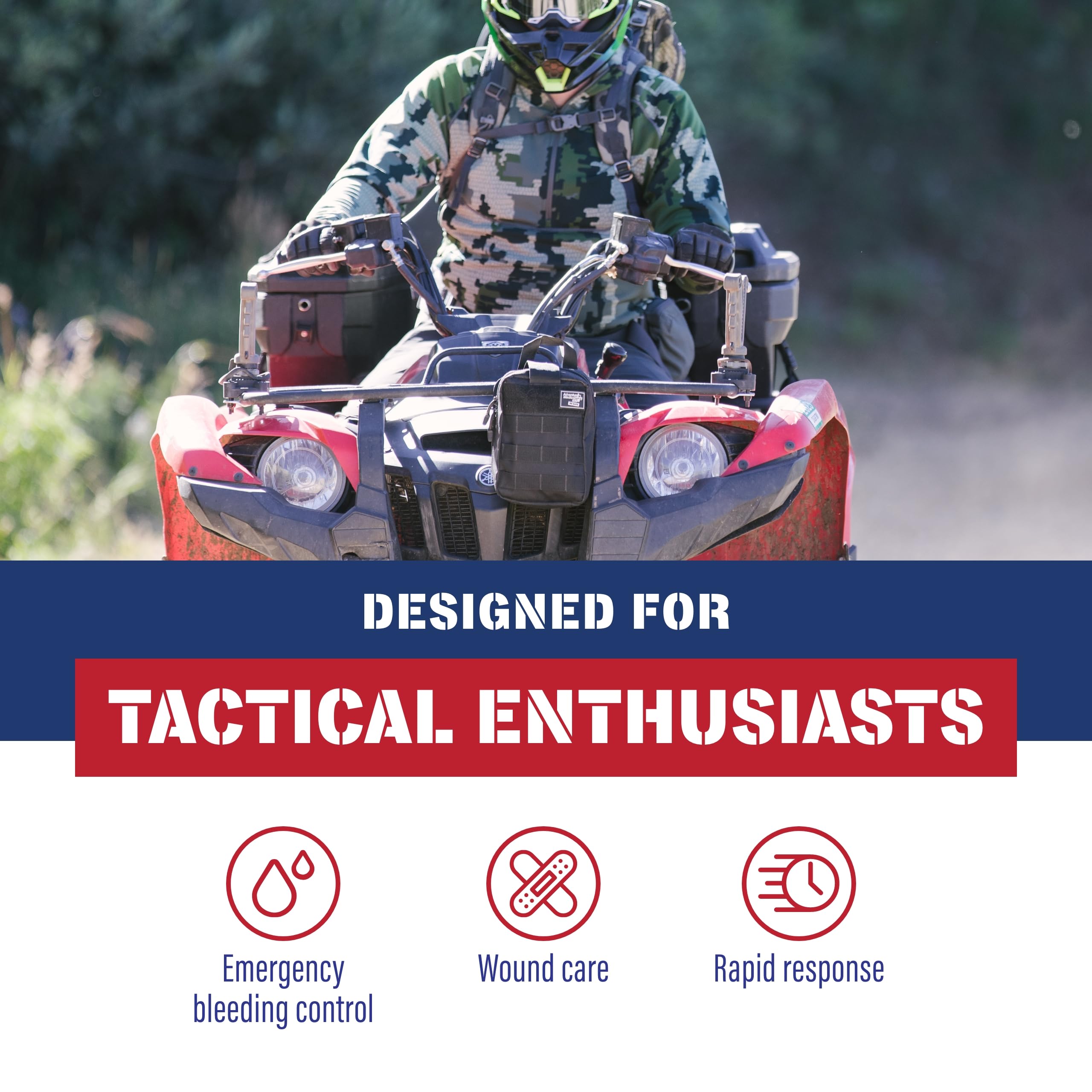 Adventure Medical Molle Bag Trauma Kit 2.0 bag open shows quick-access setup.