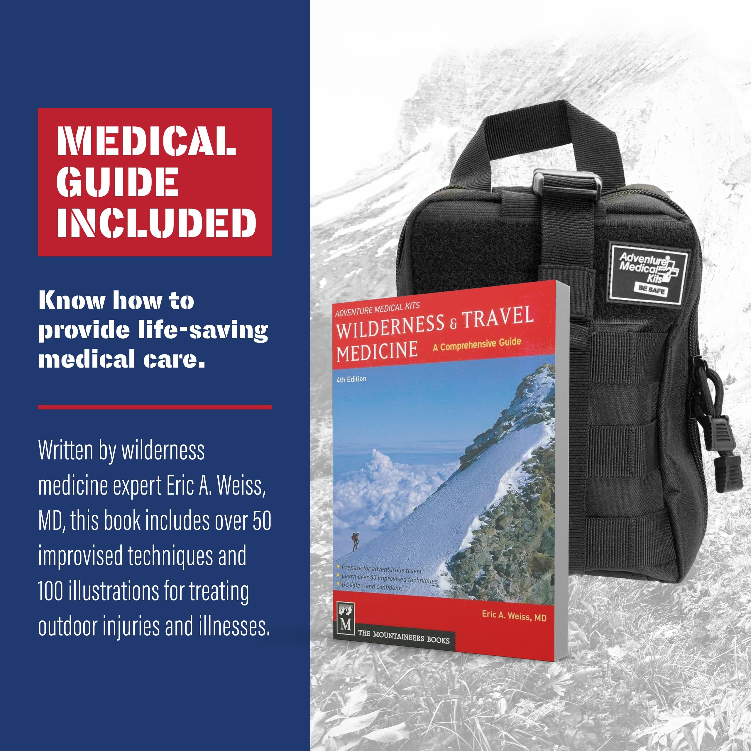 Adventure Medical Molle Bag Trauma Kit 2.0 pack attachment demonstrates versatile mounting.