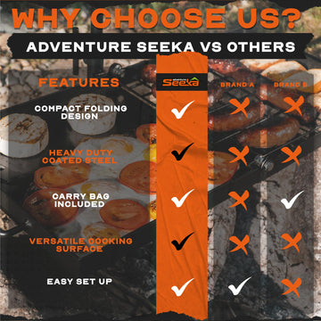 Adventure Seeka campfire setup keeps gear organized during trips