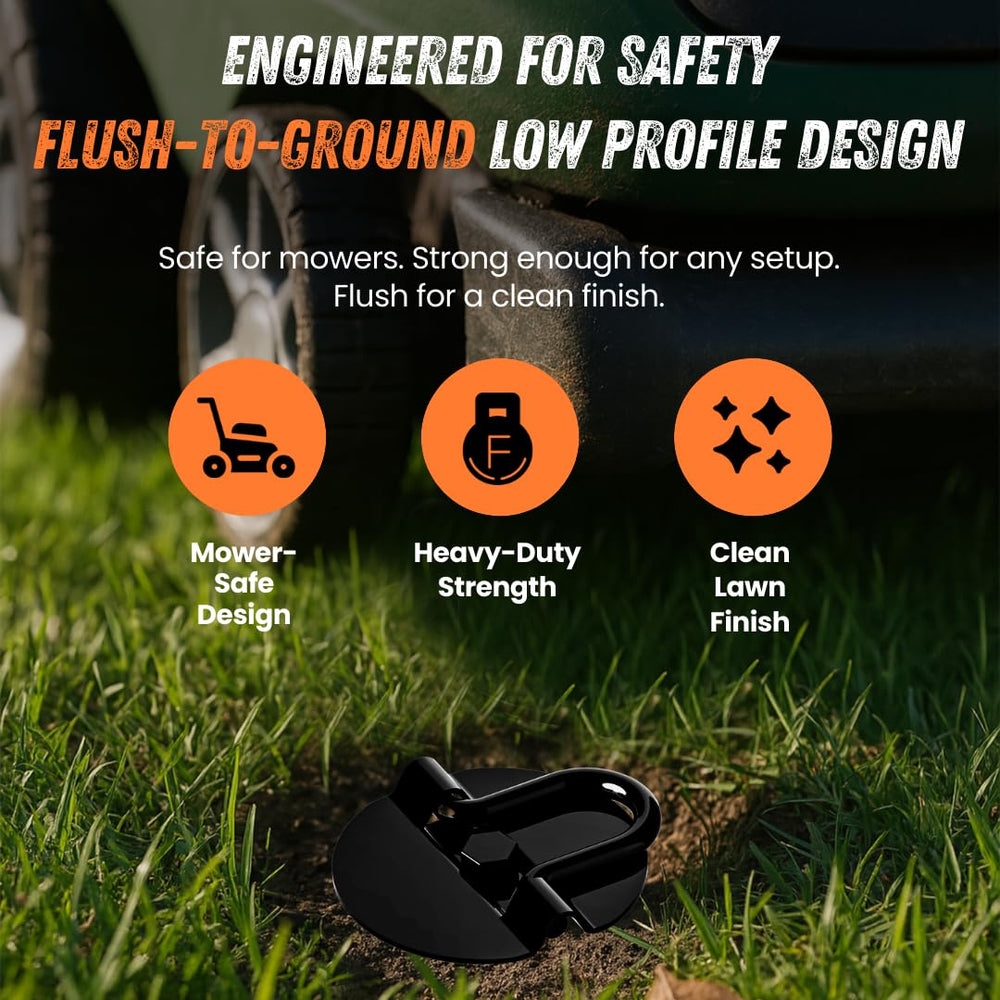 Adventure Seeka Ground Anchor dome-cap distributes force to prevent pull-up.