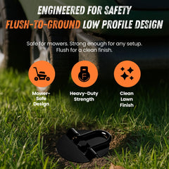 Adventure Seeka Ground Anchor dome-cap distributes force to prevent pull-up.
